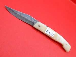 Custom Handmade Damascus Friction Folder Knife Resin Handle Rasin Sheath A170 - Picture 1 of 11