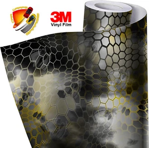 Yellow Black Camo Chameleon Wrap Vinyl Roll Trucks Cars Boats Campers ATV's etc. - Picture 1 of 3