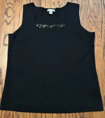 Suéter tejido ligero negro sin mangas MERCER STREET STUDIO talla XL Foto 1 de 4