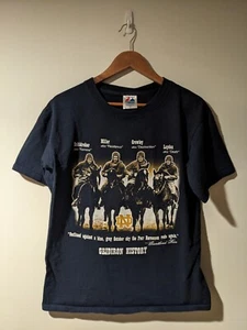 Vintage Notre Dame Fighting Irish Majestic College Football Blue Medium T-Shirt - Picture 1 of 6