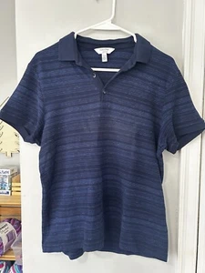 Calvin Klein Collared Polo Boys Size Medium Navy Blue - Picture 1 of 4