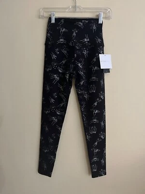 Legging Beyond Yoga cintura alta Love Struck negro plateado mareado BFF talla XS Foto 1 de 4