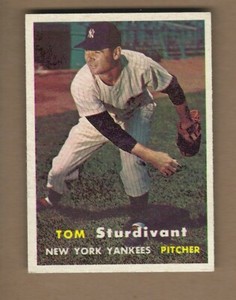 1957  TOPPS  TOM  STURDIVANT  #  34   NEAR MINT  