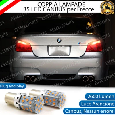 COPPIA LAMPADE PY21W BAU15S CANBUS 35 LED BMW SERIE 5 E60 E61 FRECCE POSTERIORI - Immagine 1 di 4