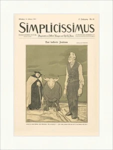Titelseite der Nummer 48 von 1913 Olaf Gulbransson Ochse Simplicissimus 0897 - Bild 1 von 1