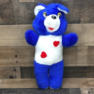 Vintage Blue Plush Bear W/Hearts ETONE International 1984 - Picture 1 of 8