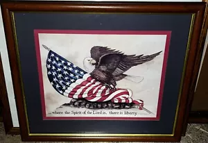 Bald Eagle & American Flag | 2 Corinthians 3:17 - Spirit Of The Lord…Liberty - Picture 1 of 10