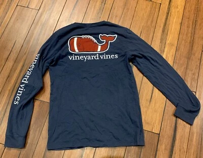 Vineyard Vines Niños M (14-16) Azul Marino Manga Larga Fútbol Ballena - ¡En muy buen estado! Foto 1 de 4