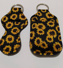 Hand Sanitizer Lip Balm Chapstick Holders Sunflower Print 2 Keyring Accessories