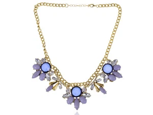 Royal hotGolden  Blue Gems Violet Bead Adjustable Fashion Necklace Clr - Photo 1 sur 4