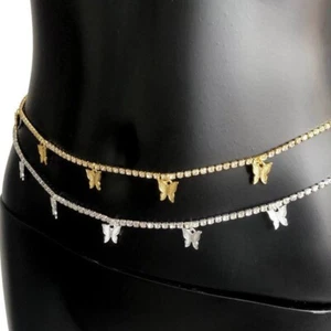 Fashion Women Retro Waist Belly Body Bikini Chain Crystal Butterfly Style 2070 - Picture 1 of 6