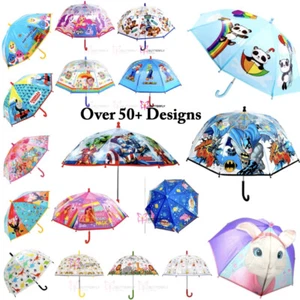 Kids Boys Girls Children's Clear Bubble Dome Umbrella School Dinosaur Brolley - Picture 1 of 194