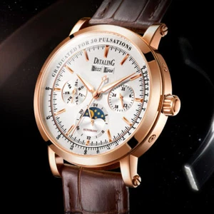 Reloj Automático Hombre DITALING Patek *Estilo* Fase Lunar Cuero Alta Calidad 43mm - Imagen 1 de 16