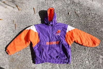 VTG 7 LOGO Phoenix Suns 1/4 Zip Windbreaker Pullover Puffer Jacket Men M  - Image 1 of 3