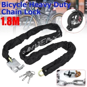 Heavy Duty Bike Chain Lock Bicycle Lock Motorcycle Motorbike Security Padlock - Picture 1 of 12