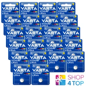 22 VARTA V13GA LR44 ALKALINE BATTERY CELL BUTTON BATTERIES EXP 2026 1.5V 1BL NEW - Picture 1 of 3