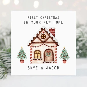 Handmade Personalised Christmas In New Home Card First Christmas House For Them - Picture 1 of 3