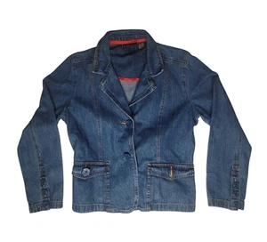 Bill Blass Jeanswear Jean Jacket Ladies Petite Medium Blue Long Sleeve - Picture 1 of 8