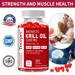Antarctic Krill Oil ~ 30/60/120 Softgels ~ 1,000mg ~ Sealed ~ Exp.10/2026 - Picture 1 of 12