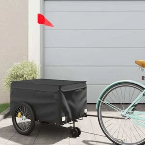 Vidaxl fietstrailer 30 kg ijzer zwart - Foto 1 di 3