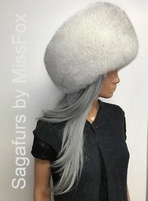 Blue fox full fur winter hat for women sagafurs (Unisex) - Image 1 of 4
