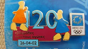 CUENTA ATRÁS 120 SEMANAS PARA IR POR MASCOTA (VERSIÓN GRIEGA) - PIN OLÍMPICO ATENAS 2004 - Imagen 1 de 1