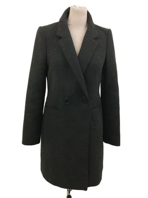 Склад женщин пальто размер 8 серый воротник с подкладкой карманы длинным рукавом б/у - Изображение 1 из 4