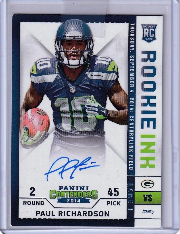 2014 Panini Contenders Paul Richardson Rookie Ink Rookie Premiere Card - Image 1 of 1