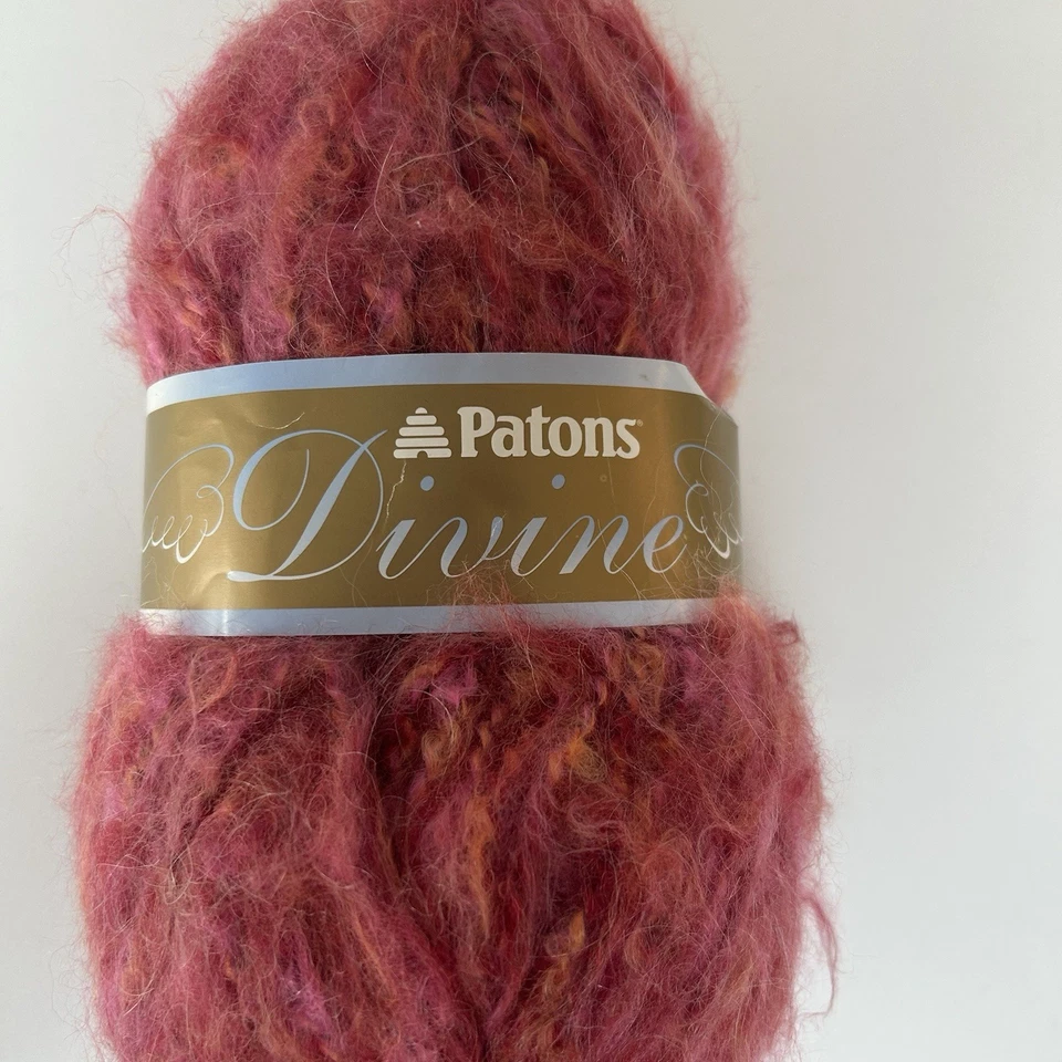 Patons Divine Rosa Oscuro Hilo Color Floral Fantasía 06740 Acrílico Mezcla Mohair Foto 1 de 4