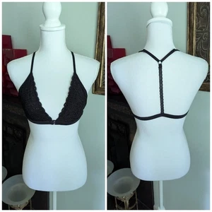 Victoria's Secret Women's Medium Front-close Bralette Black Daisy Lace 111 - Picture 1 of 12