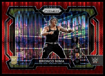 2024 Panini Prizm WWE #56 Bronco Nima Red Pulsar Prizm /399 (RC) - Image 1 of 2
