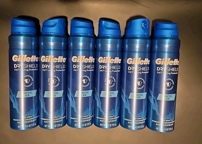 (6) Desodorante en seco Gillette DryShield ARCTIC ICE Antitranspirante 4,3 oz. NUEVO Foto 1 de 4