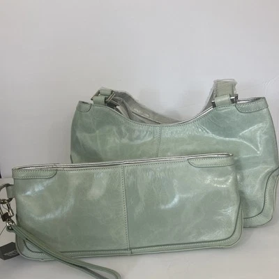 Kenneth Cole Reaction Cuero Bolso de Mano y Bolso sin asas Conjunto Verde azulado Elegante Dúo Foto 1 de 4