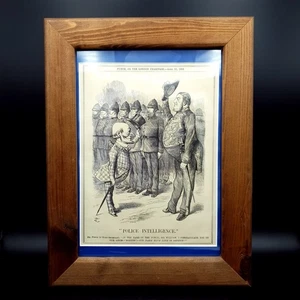 Punch Newspaper Print Cartoon framed Police Intelligence April 21 1883 Framed - Picture 1 of 13