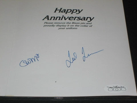 TED TURNER AUTOGRAPHED SIGNED 8.5X11 HAPPY ANNIVERSARY CARD JSA COA RARE LEGEND Cover
