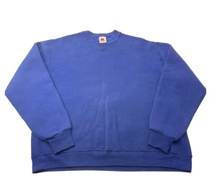 Vintage Russell Athletic Sweatshirt Blue Crewneck Pullover USA 70s Single V - Picture 1 of 5