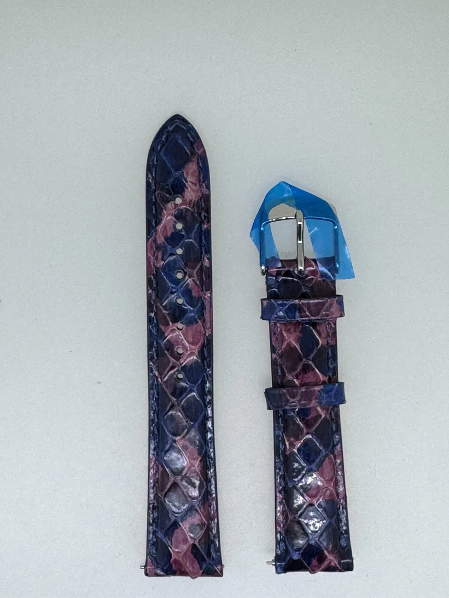 Michele Blue,  Black and White Snakeskin Design Watch Strap. 18mm retired. MICHELE Blue Wristwatch Bands for sale | eBay main image 2