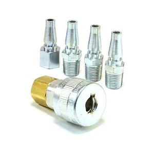 Schrader - Twist Lock Quick Coupler Air Hose Connector Fittings 1/4 NPT Plug Kit - Picture 1 of 5