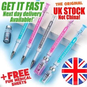 2023 NEW Nurse Doctor Needle Injection Syringe Vial Vaccine Gel Pen Novelty x1💉 - Picture 1 of 9