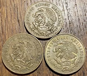 LOT OF 3 PIECES OF 5 CENTAVOS DIFFERENT MEXICA (966) - Picture 1 of 2