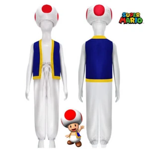 Adulto Super Mario Bros Sapo Juegos con disfraces Fiesta Disfraz Prendas para el torso + Pantalones + Conjunto de trajes de sombrero ~ח - Imagen 1 de 13