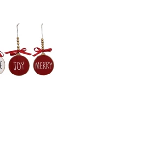 NWT Wood Hanging Ornaments,JOY ONLY NOT MERRY 1000000658 - Picture 1 of 1