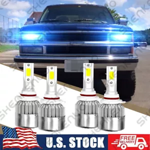 8000K ice BLUE LED Headlight Bulbs For GMC C1500 1988-1999 High & Low Beam 4x - Picture 1 of 11