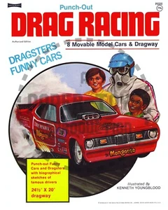DRAG RACING PUNCH-OUT BOOK - REPRINT - Picture 1 of 7