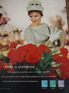 Kotex 1961 grande vintage página completa anuncio impreso original 8 x 11 - Imagen 1 de 2