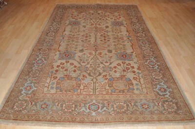 Alfombra genuina MAHAL SULTANABAD 6x9 pies marrón claro-óxido-beige-camello-polvo-azul Foto 1 de 4