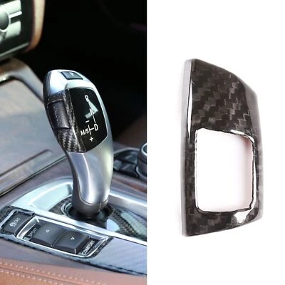 Cubierta de ajuste de perilla de cambio de marchas de fibra de carbono real apta para BMW X3 X4 X5 X6 F10 F30 Foto 1 de 4