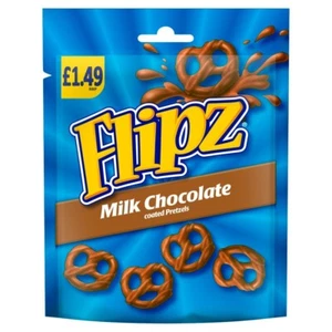 Flipz Flips Milk Chocolate Coated Pretzels 12 x 80g £1.49 Large Bags - Picture 1 of 2