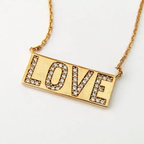 Collana Michael Kors con ciondolo "Amore" in oro placcato argento 18"