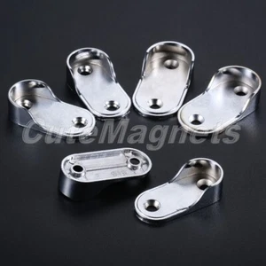 Metal Rail Hanger Wardrobe Tube End Support Holder Rod Socket Bracket Wall Mount - Picture 1 of 15